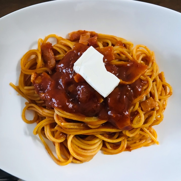 ちょい足しミートソースパスタ